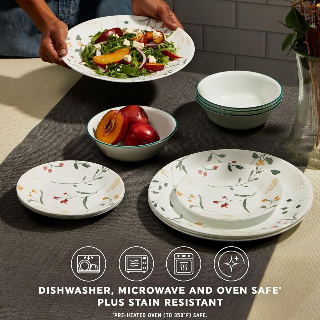 Does Corelle Get Hot in the Microwave? The Truth About Your Favourite Dinnerware 1 Triple layer Corelle Wildflower pattern 18 pcs dinnerware set