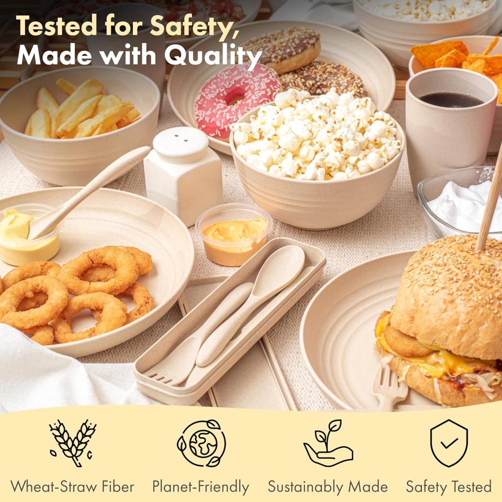 FDA safety certified wheat straw dinnerware set