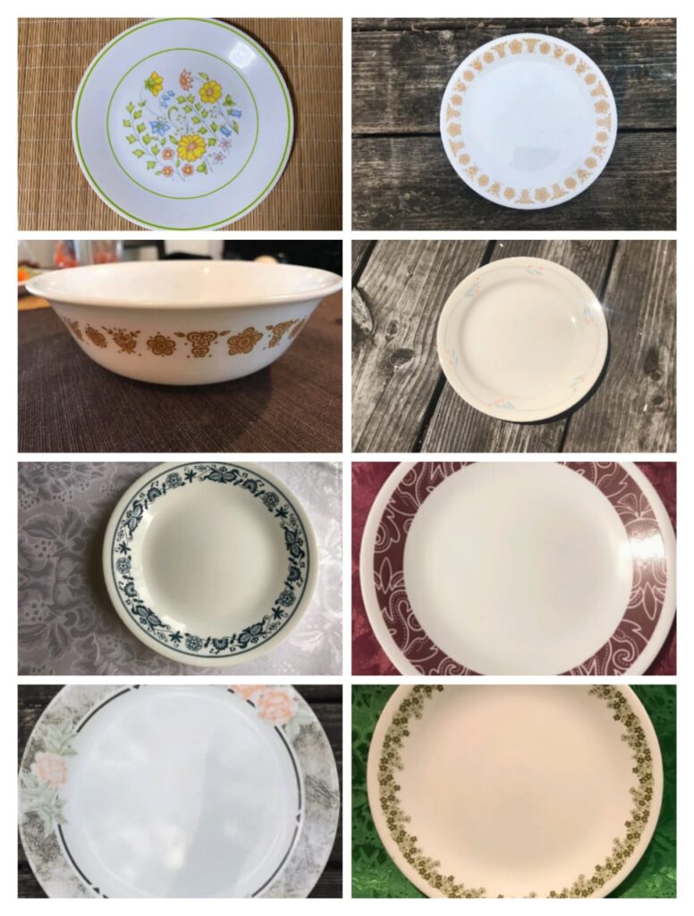 Pictures of Corelle dishes that have Lead