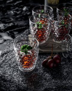 Hobnail drinking short glasses for whiskey and scotch