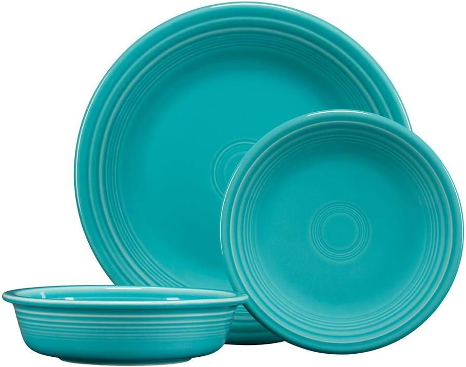 3 Piece Fiesta Classic Turquoise Dinnerware set