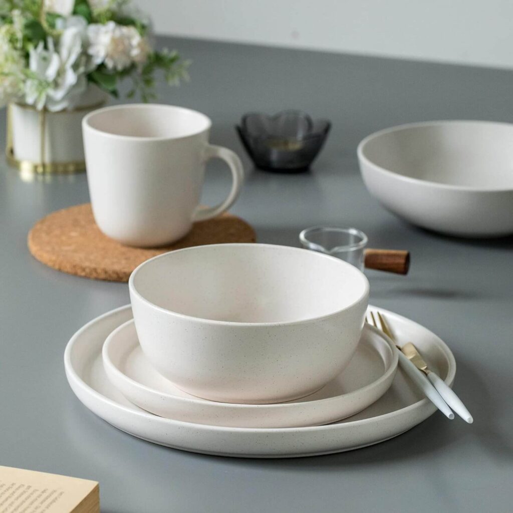 16 pcs round stoneware dinnerware sets