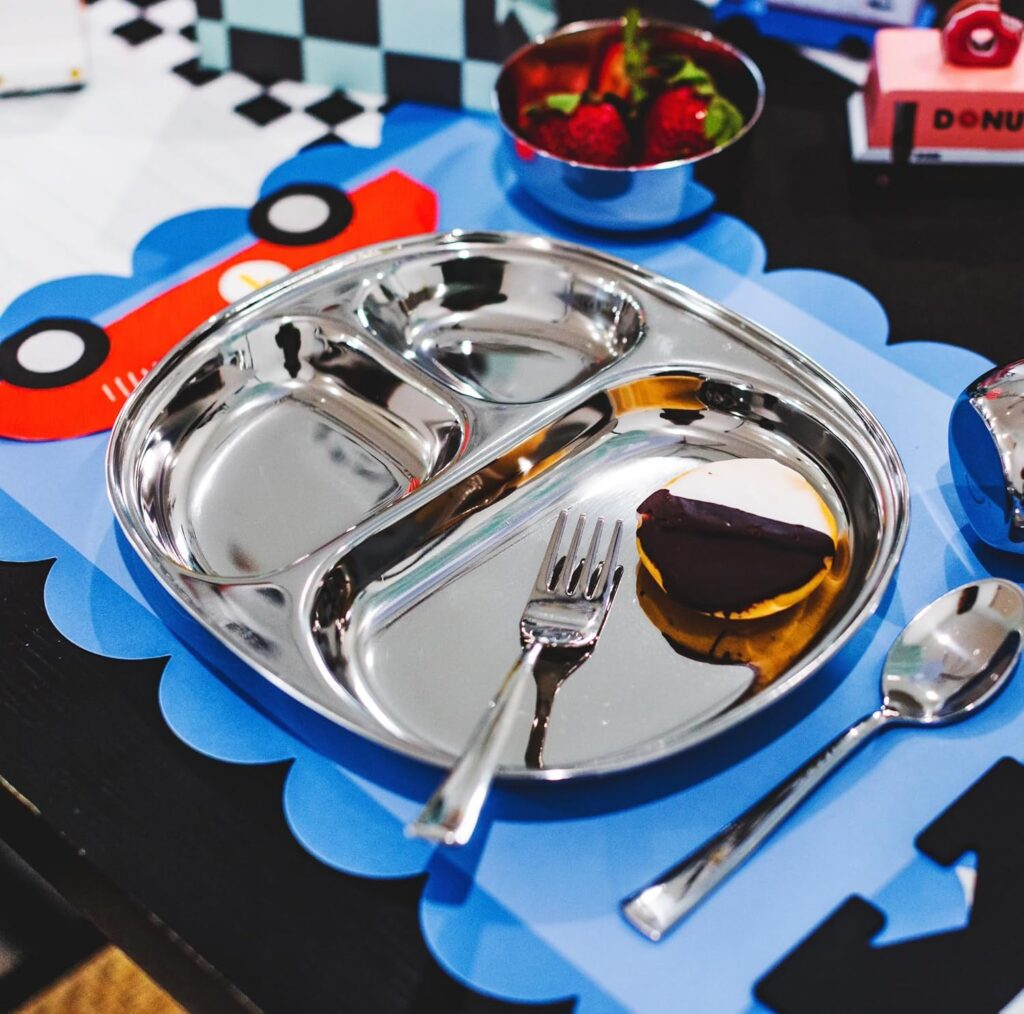 Divided non toxic stainless steel plates for Toddlers