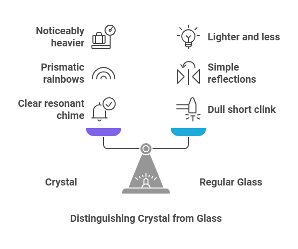 how to distinguish crystal from regular glass