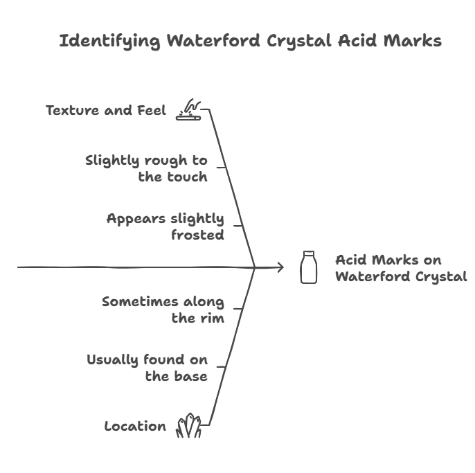 how to identify Waterford crystal acid marks