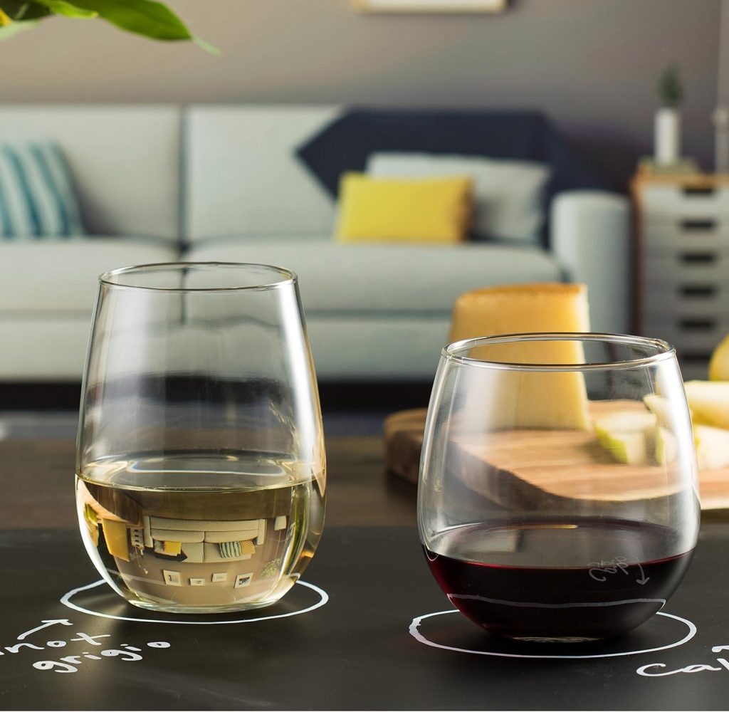 Libbey stemless wine glasses for cocktails and outdoor