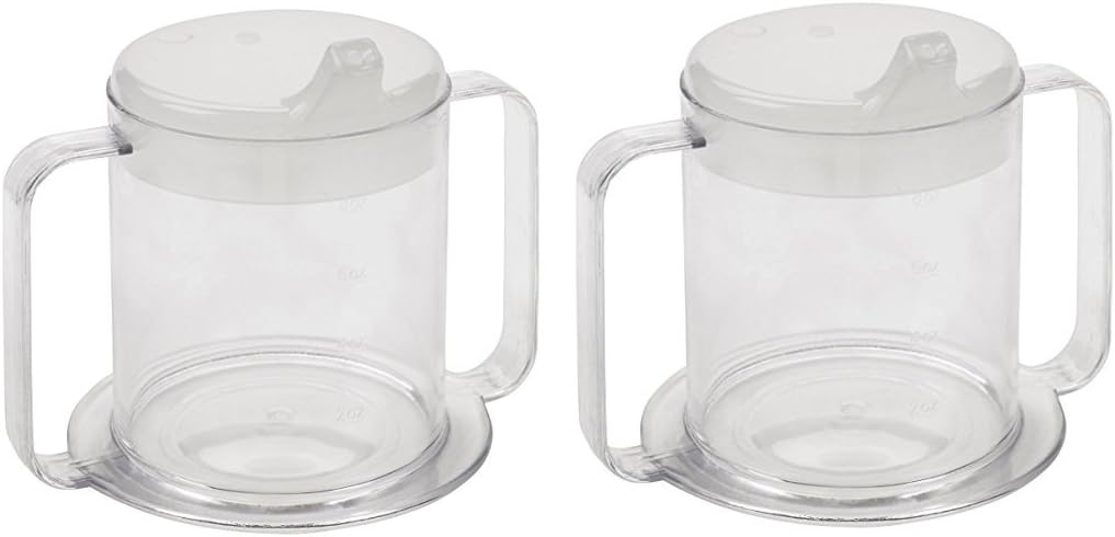 Two-handed cups with large handles for parkinsons disease