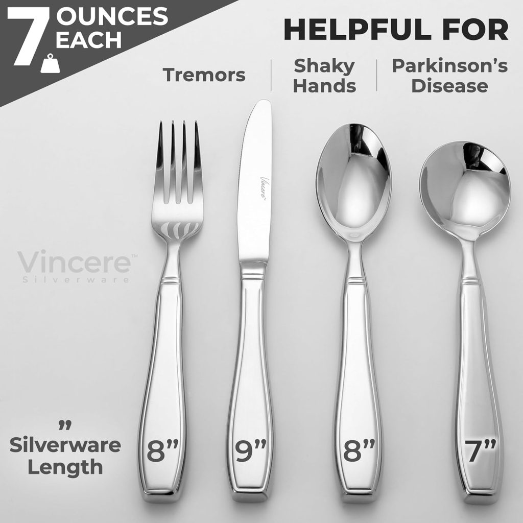 weighted utensils for tremors and parkinsons stainless steel silverware