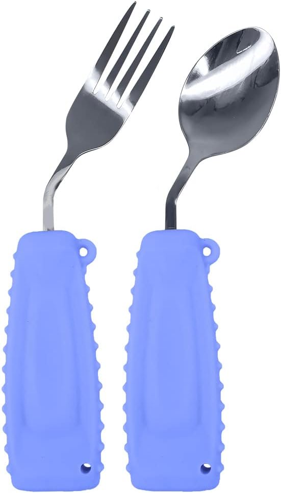 adaptive curved utensils for parkinsons and tremor for the elderly