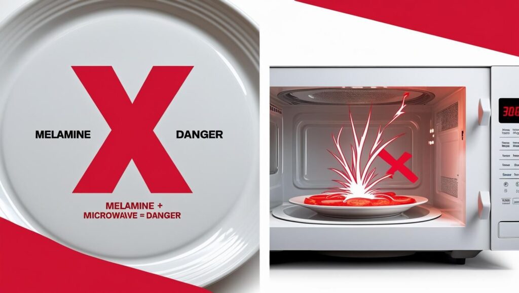 why can't melamine go in the microwave