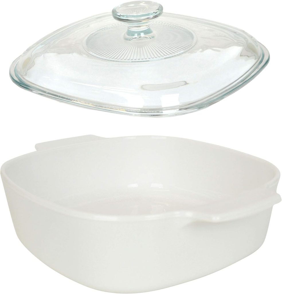 Classic CorningWare White casserole dish