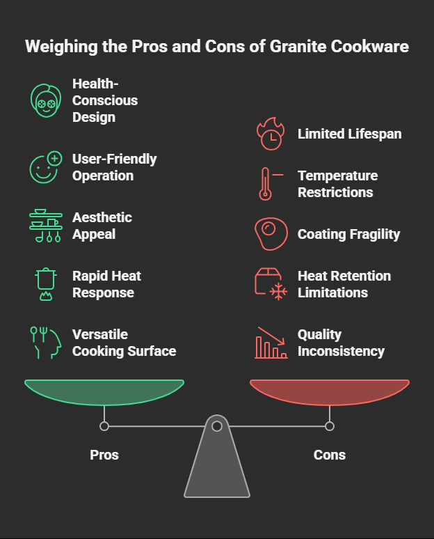 Pros and cons of granite coated cookware
