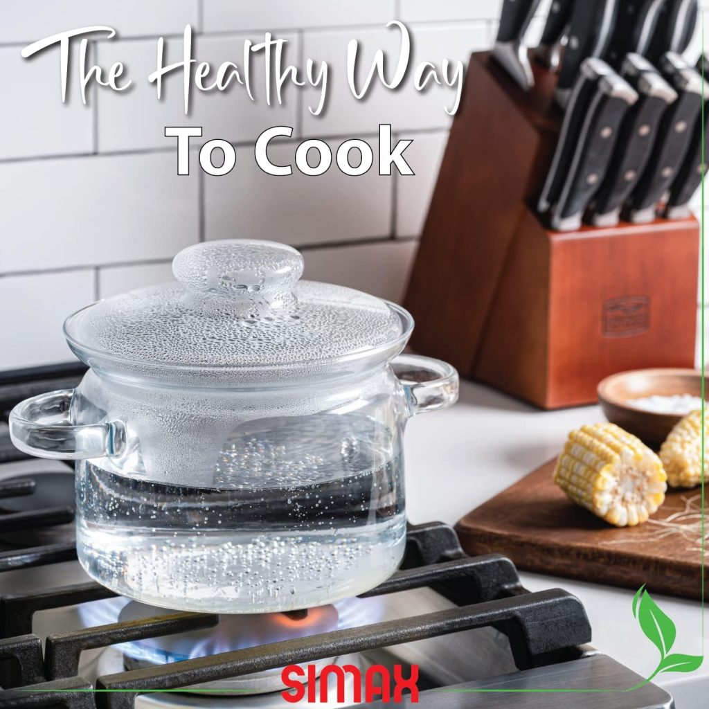 Simax Borosilicate glass cookware for gas stovetop