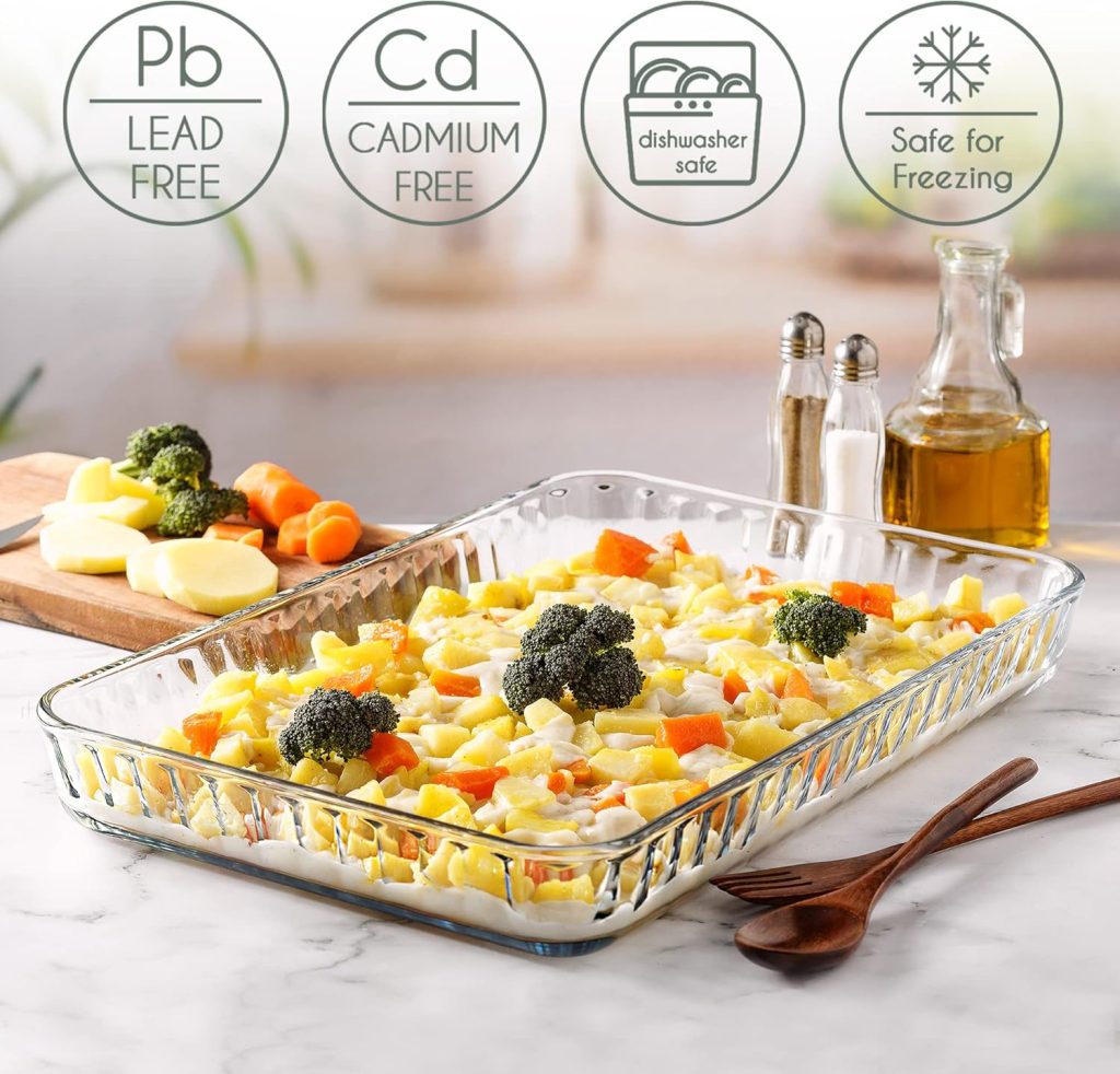 Volarium rectangular Borosilicate glass casserole cookware