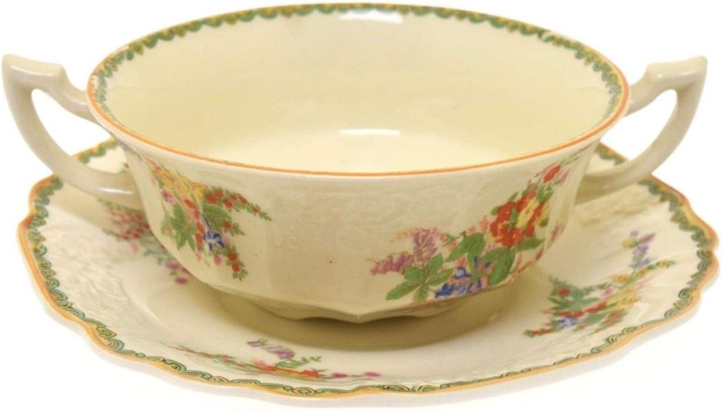 Myott Porcelain Soup Bowl and Saucer