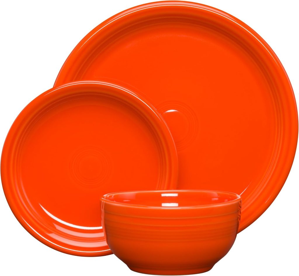 Poppy color fiesta lead free dinnerware set
