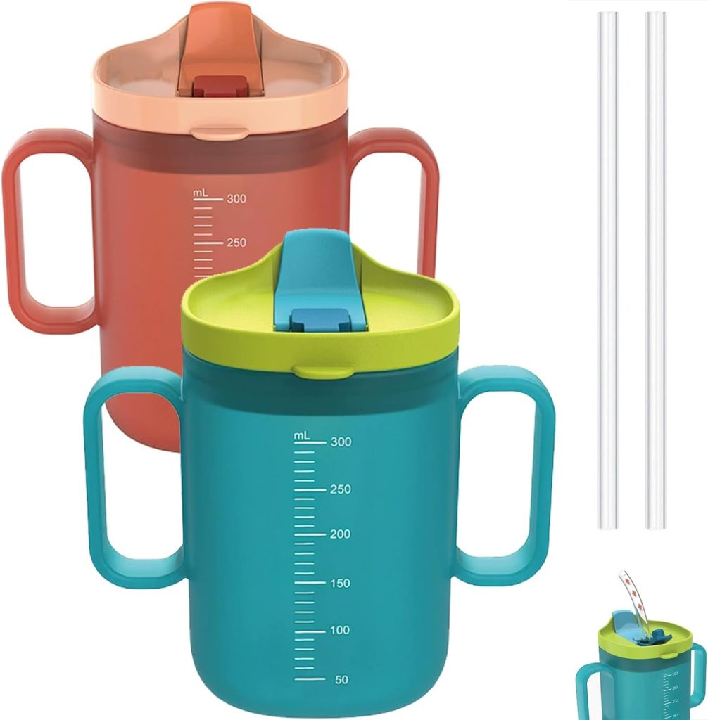 Senior Water Cup Sippy Cups for Elderly, Safe Silicone Spill Proof Cups