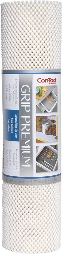con-Tact brand shelf liner for stoping sliding plates in RV