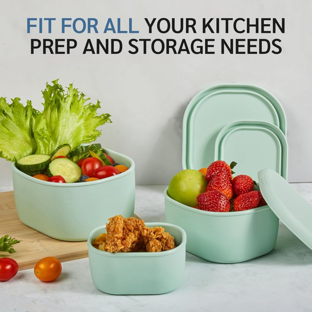 Reusable silicone nesting meal storage containers