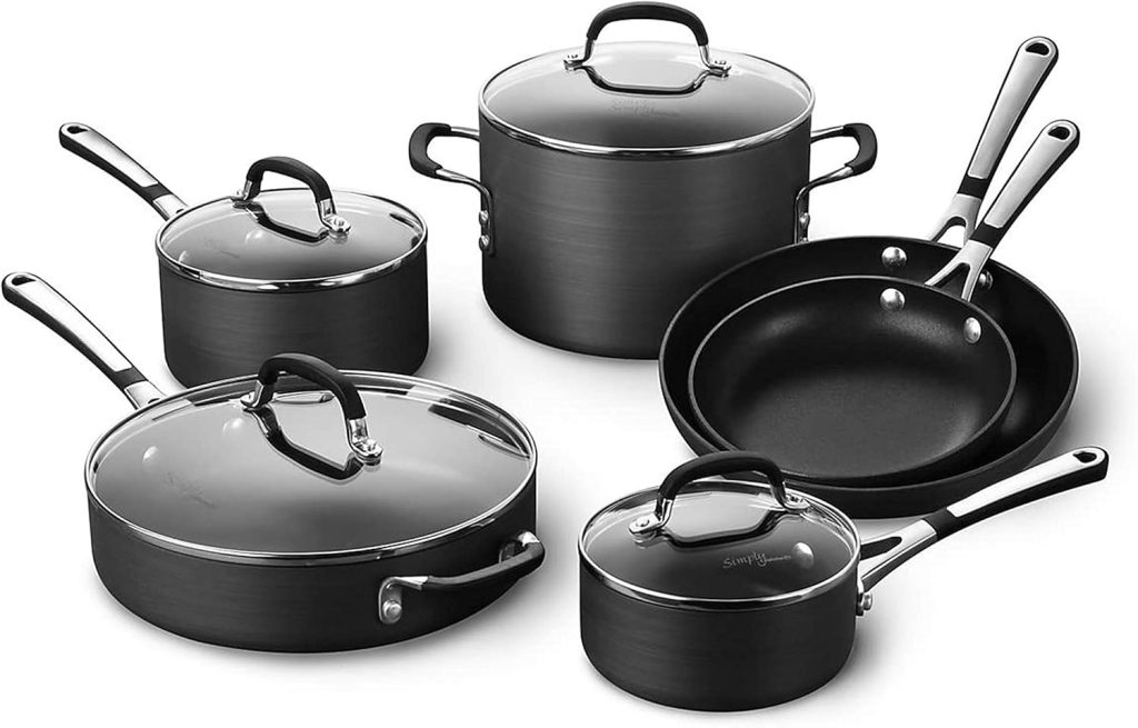 10pcs Calphalon non-stick cookware with aluminum