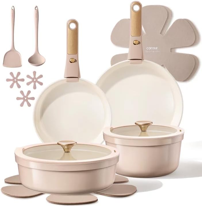 Carote ceramic cookware with removable handles
