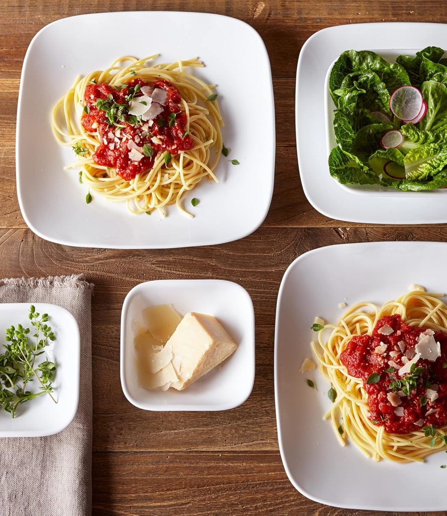 Corelle Pure white dinner plates for contemporary kitchen