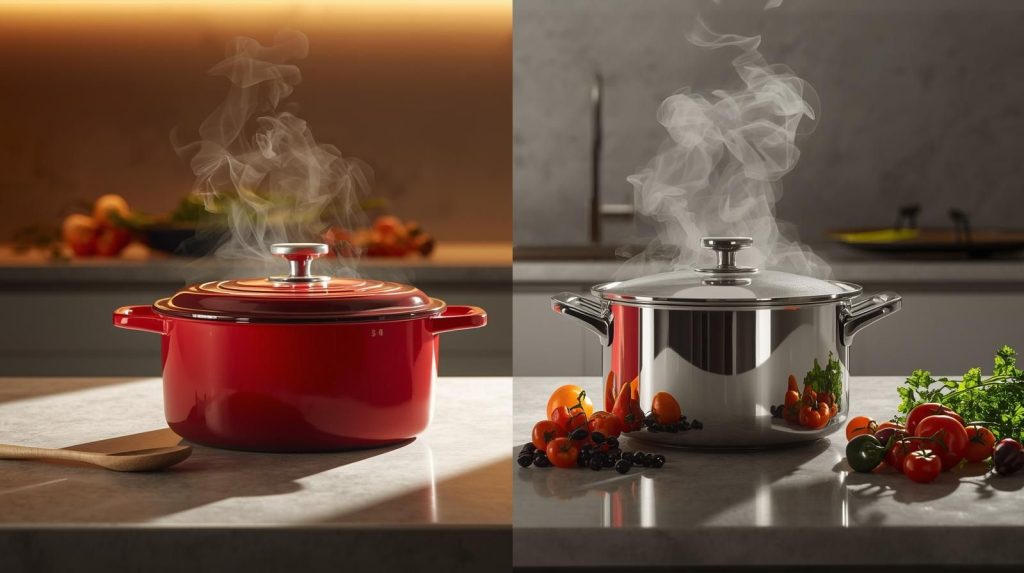 Enameled cast iron vs Stainless Steel