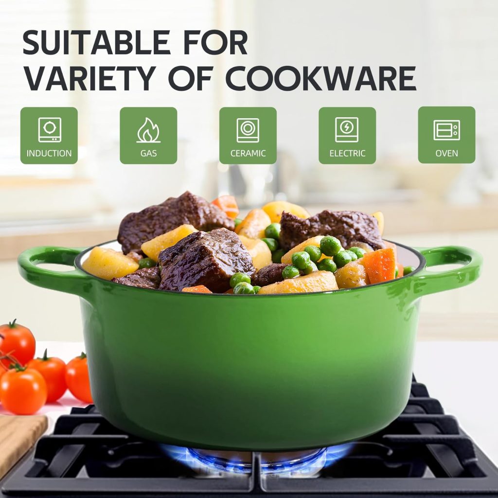 Enameled cast iron versatile cookware for all stovetops