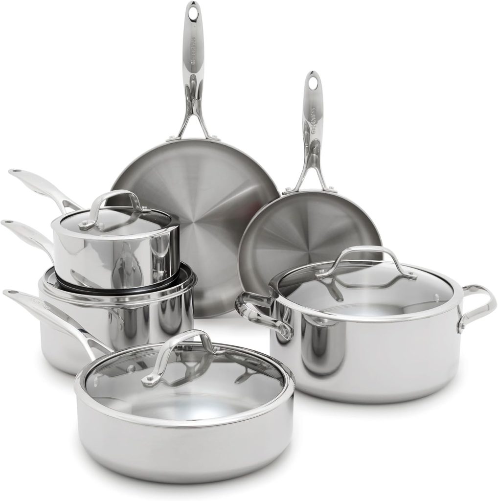 GreenPan 3 Ply 10pcs stainless steel cookware