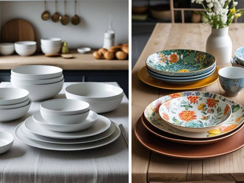 different types of dinnerware materials