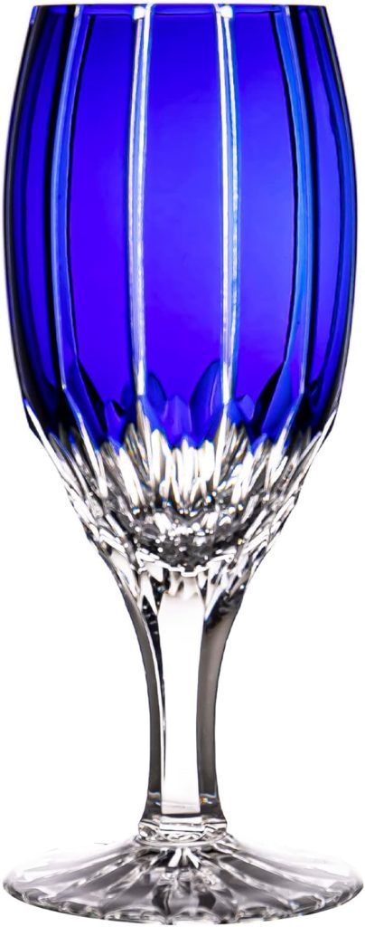 Ajka Castille Cobalt Blue Lead Cased Crystal Iced Beverage Goblet