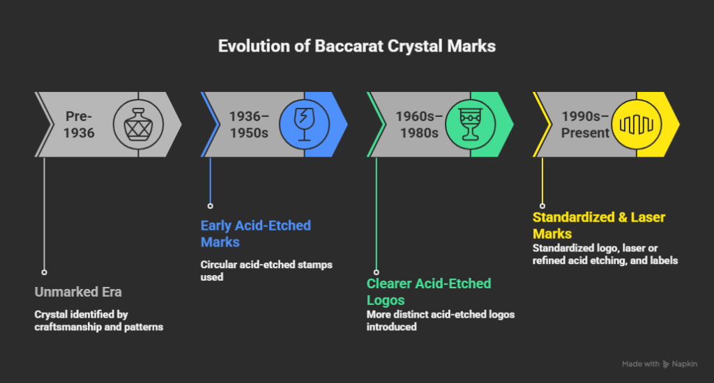 Baccarat crystal marks by time period
