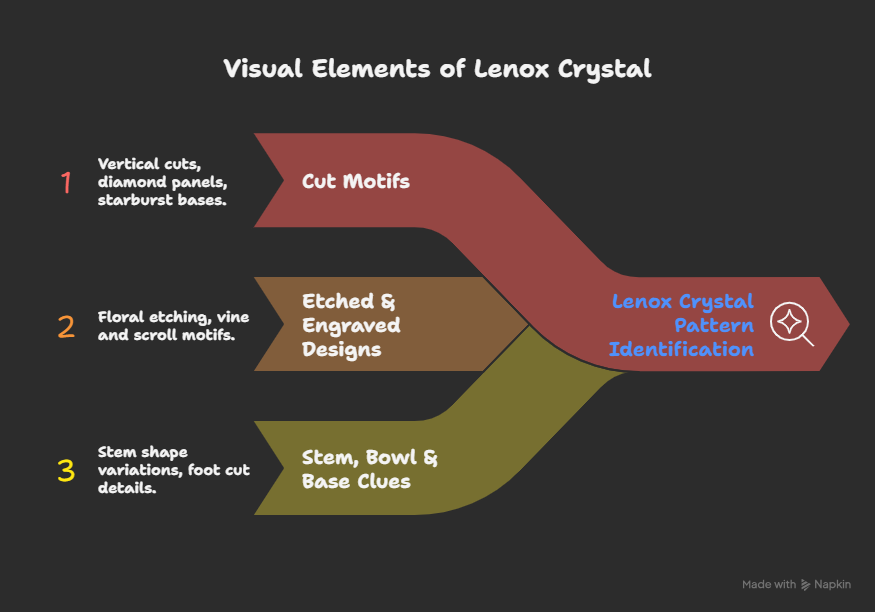 visual elements used in Lenox crystal pattern identification