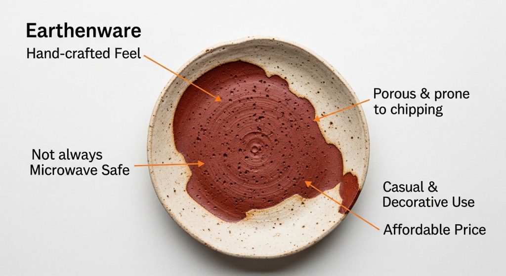 Earthenware dinnerware material