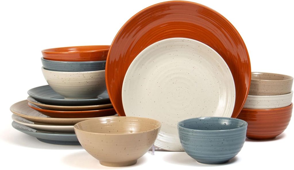 Sango rustic 16pcs stoneware dinnerware sets